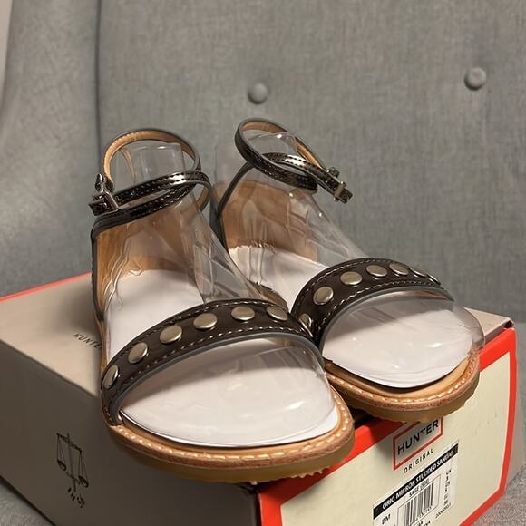 Hunter women’s original mirror studded metallic sandals size 5 - Picture 6 of 8